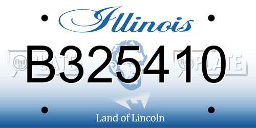 B325410 Illinois License Plate