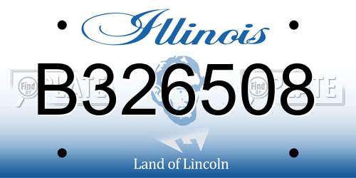 B326508 Illinois License Plate