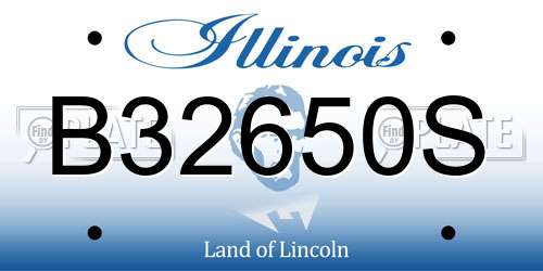 B32650S Illinois License Plate