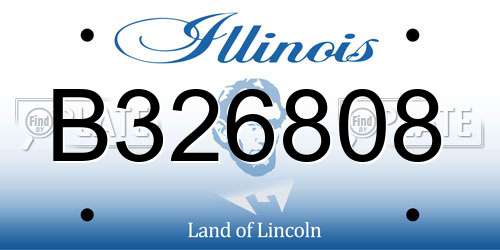 B326808 Illinois License Plate