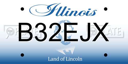 B32EJX Illinois License Plate