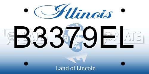 B3379EL Illinois License Plate