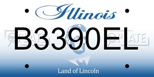 B3390EL Illinois License Plate