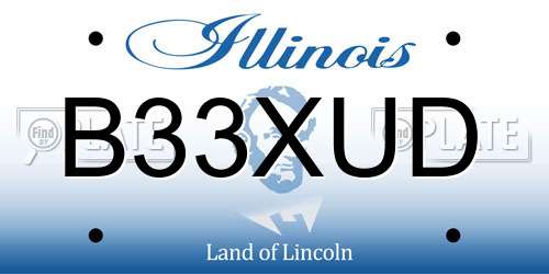 B33XUD Illinois License Plate