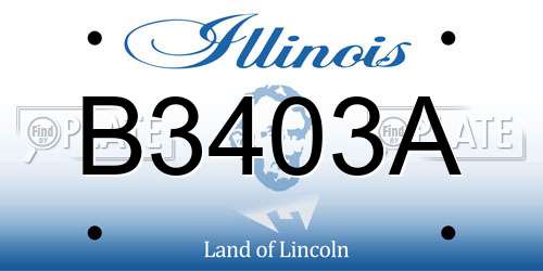 B3403A Illinois License Plate