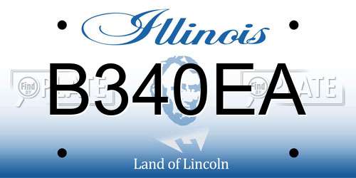 B340EA Illinois License Plate