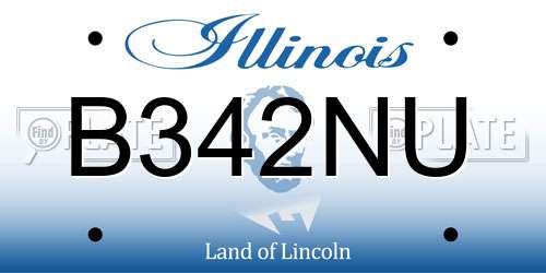 B342NU Illinois License Plate