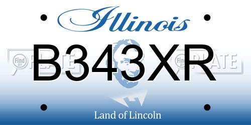 B343XR Illinois License Plate