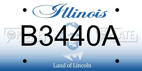 B3440A Illinois License Plate