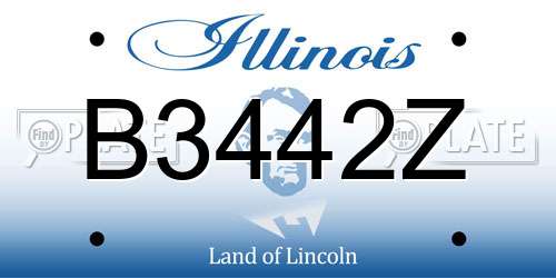 B3442Z Illinois License Plate