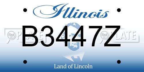 B3447Z Illinois License Plate