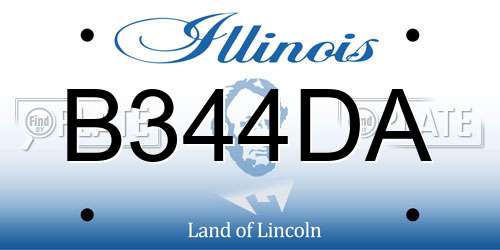 B344DA Illinois License Plate