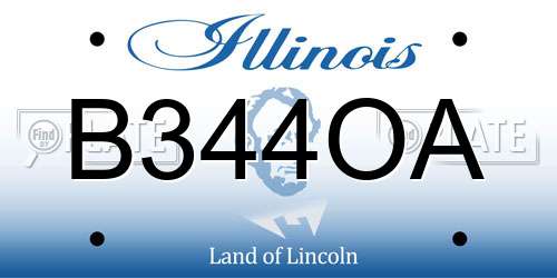 B344OA Illinois License Plate