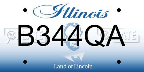 B344QA Illinois License Plate