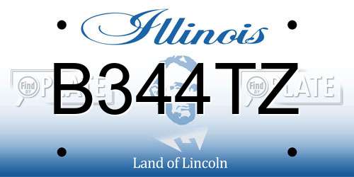 B344TZ Illinois License Plate