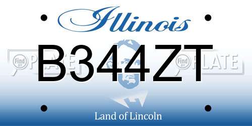 B344ZT Illinois License Plate