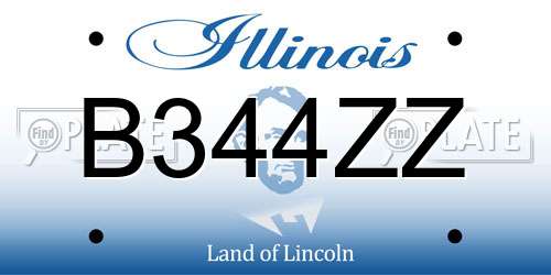 B344ZZ Illinois License Plate