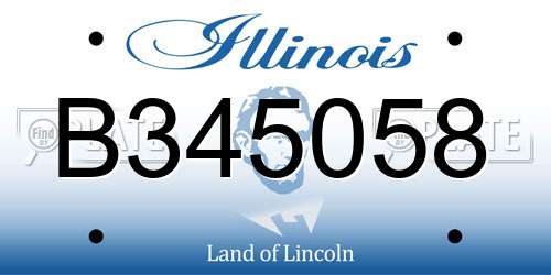 B345058 Illinois License Plate
