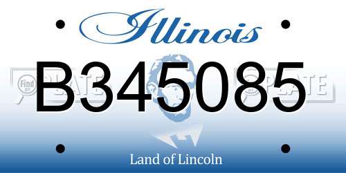 B345085 Illinois License Plate