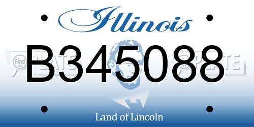 B345088 Illinois License Plate