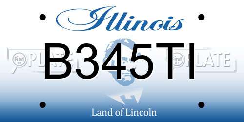 B345TI Illinois License Plate