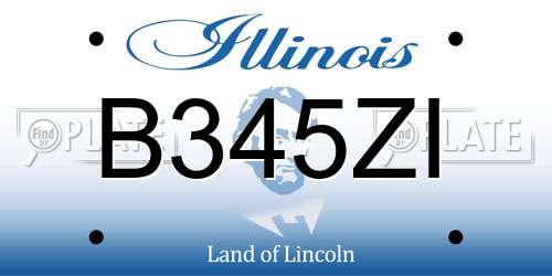 B345ZI Illinois License Plate
