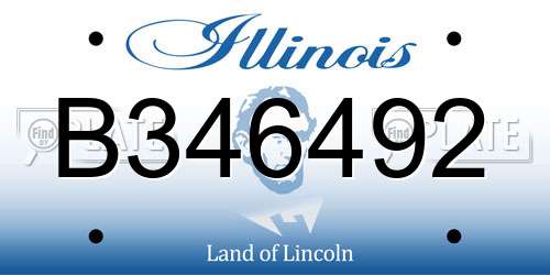 B346492 Illinois License Plate