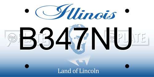 B347NU Illinois License Plate