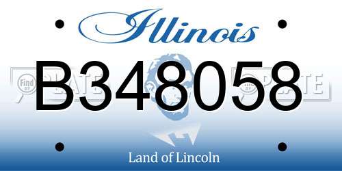B348058 Illinois License Plate