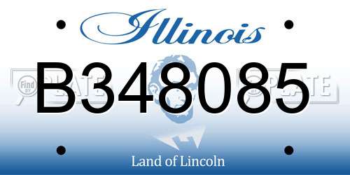 B348085 Illinois License Plate