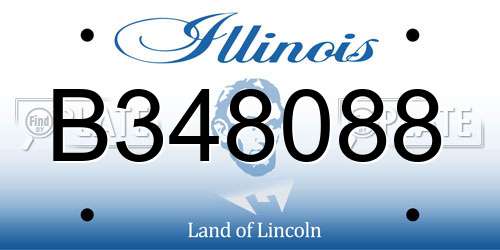 B348088 Illinois License Plate