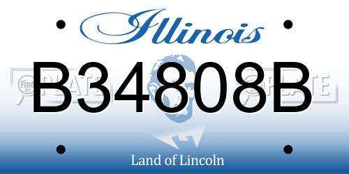 B34808B Illinois License Plate