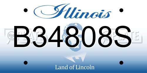 B34808S Illinois License Plate