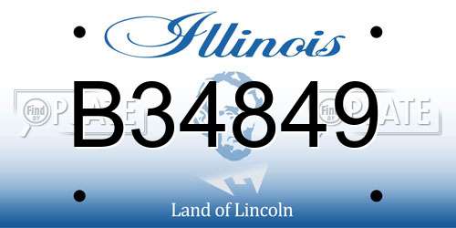 B34849 Illinois License Plate