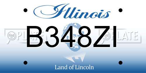 B348ZI Illinois License Plate