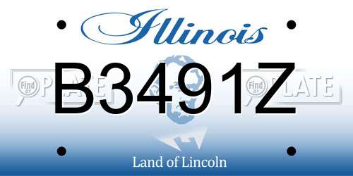 B3491Z Illinois License Plate