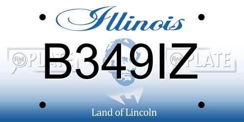 B349IZ Illinois License Plate