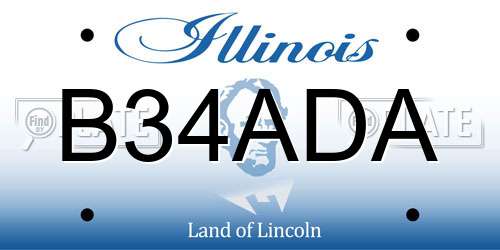 B34ADA Illinois License Plate
