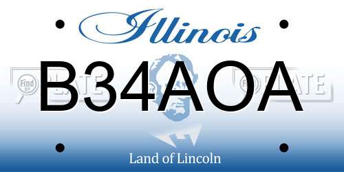 B34AOA Illinois License Plate
