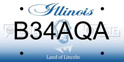 B34AQA Illinois License Plate