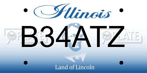 B34ATZ Illinois License Plate
