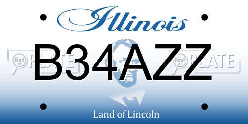 B34AZZ Illinois License Plate