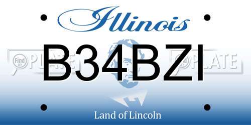 B34BZI Illinois License Plate