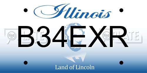 B34EXR Illinois License Plate