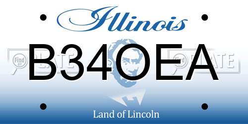 B34OEA Illinois License Plate