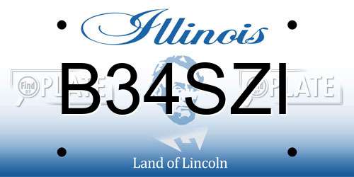 B34SZI Illinois License Plate