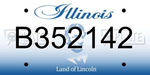 B352142 Illinois License Plate