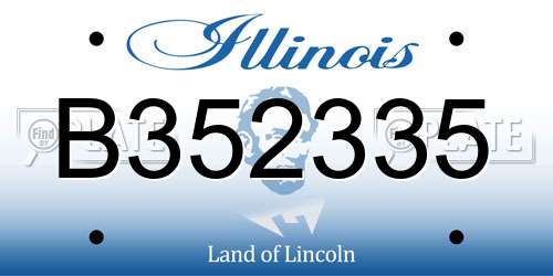 B352335 Illinois License Plate