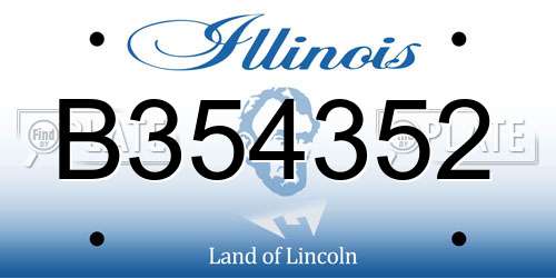 B354352 Illinois License Plate
