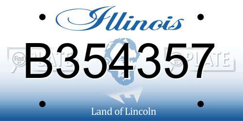 B354357 Illinois License Plate